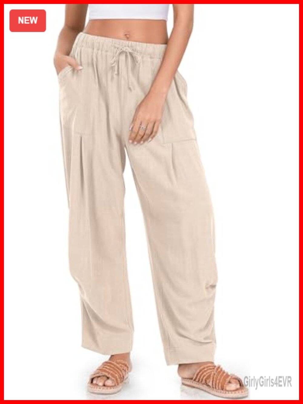Linen Barrel Pants Casual Summer Travel Lounge Trousers